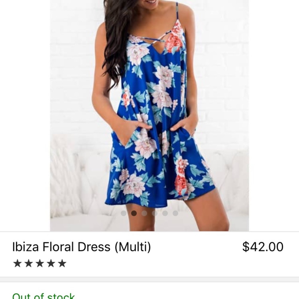 Blue floral shift dress